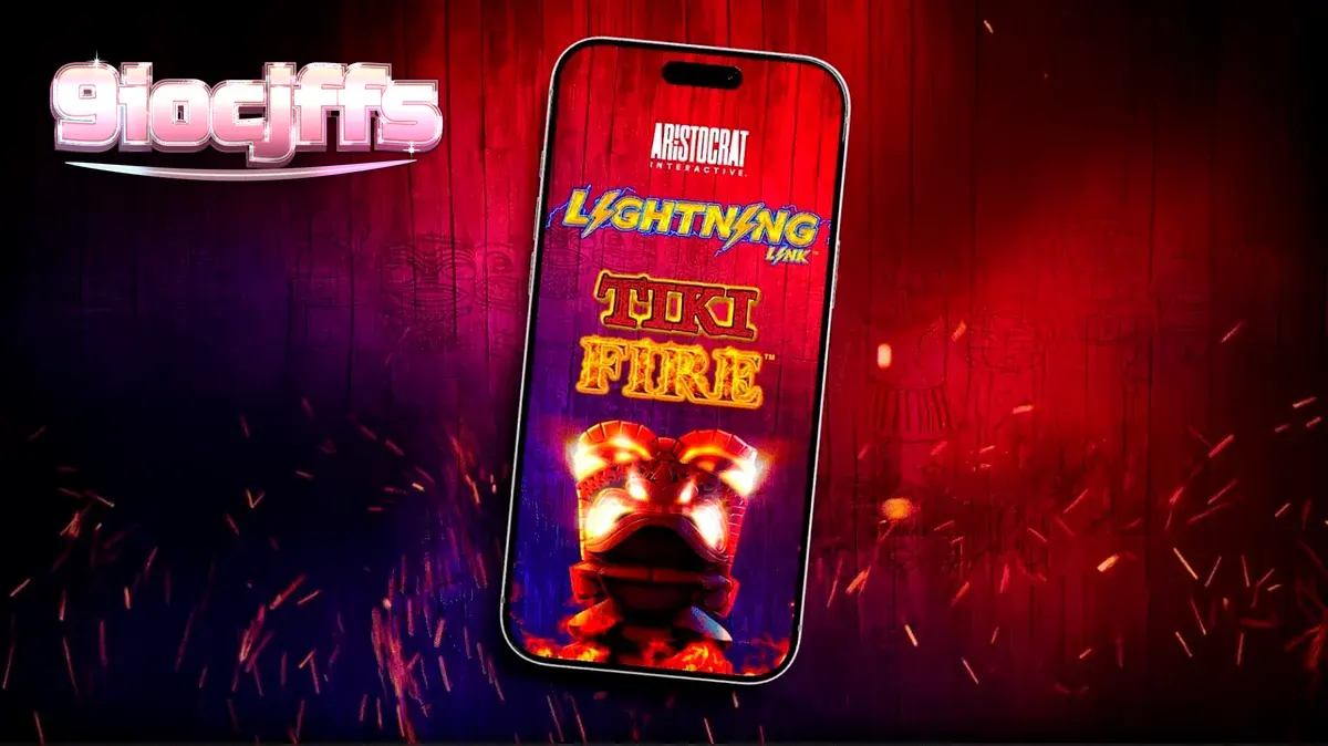 Tampilan visual bertema Polinesia dari permainan slot Tiki Fire